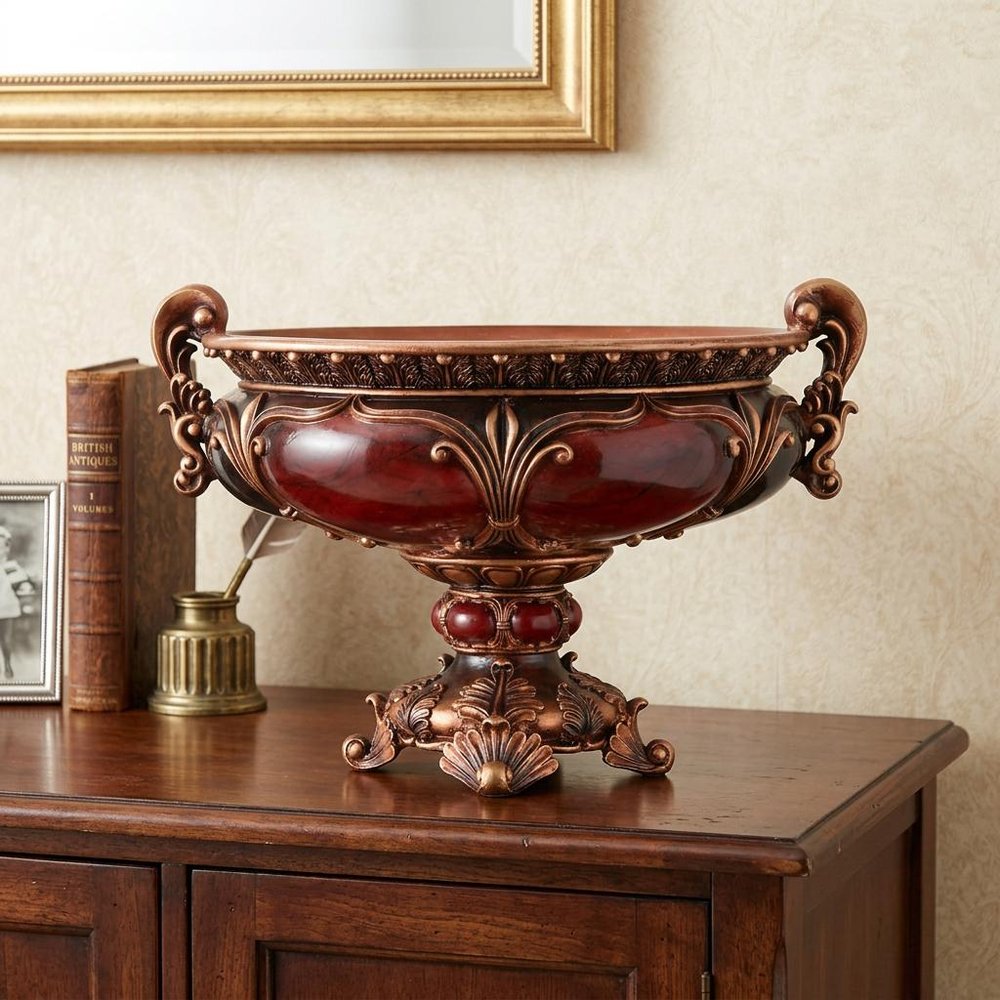 10" Brown And Gold Polyresin Decorative Bowl HomeRoots