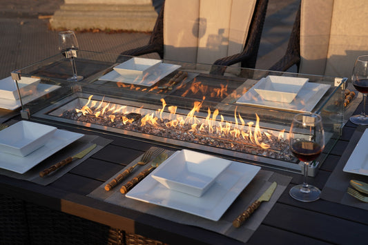 Brown Wicker Outdoor Patio Gas Fire Pit Table HomeRoots