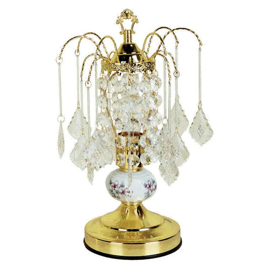 15" Gold Ceramic Bedside Table Lamp HomeRoots