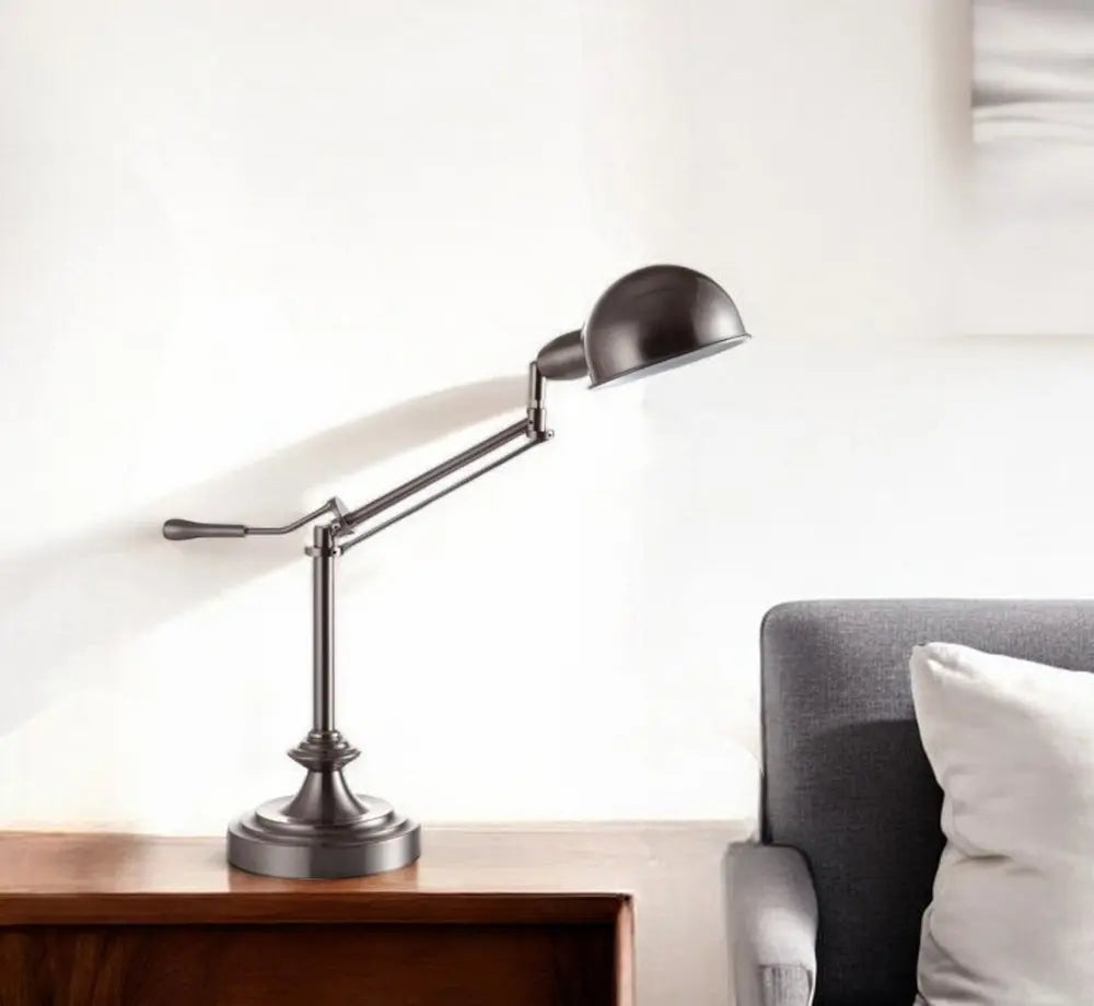 Silver Metal Swing Arm Table Lamp HomeRoots
