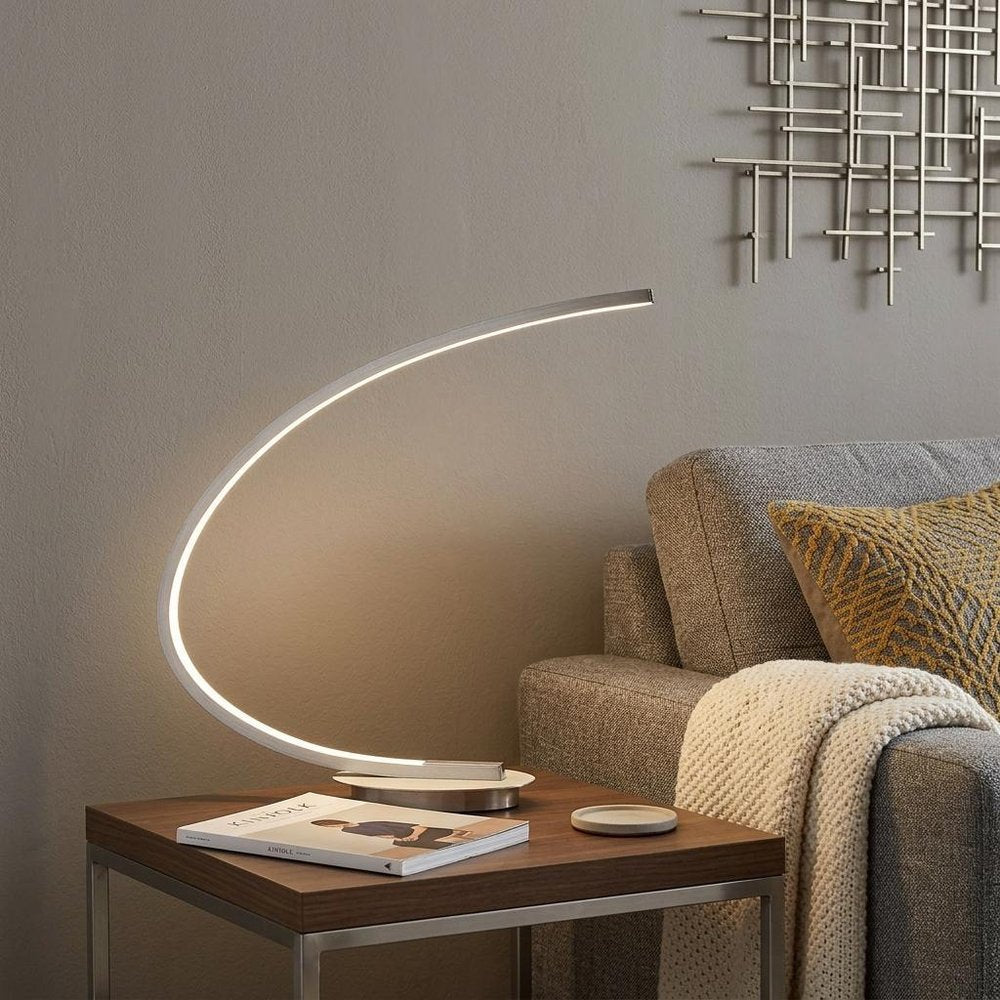 16" Silver Metal Desk Led Table Lamp HomeRoots