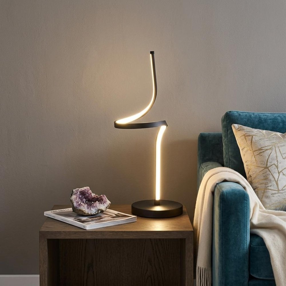 22" Black Bedside Led Table Lamp HomeRoots