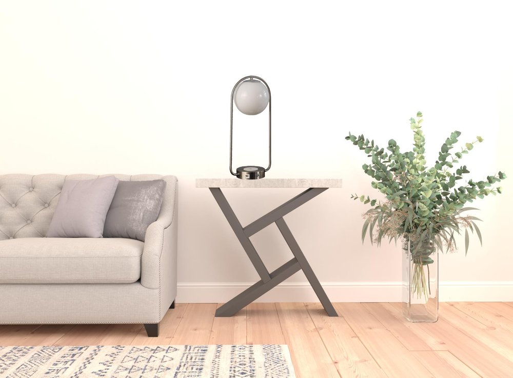 19" Silver Clip Globe USB Table Lamp HomeRoots