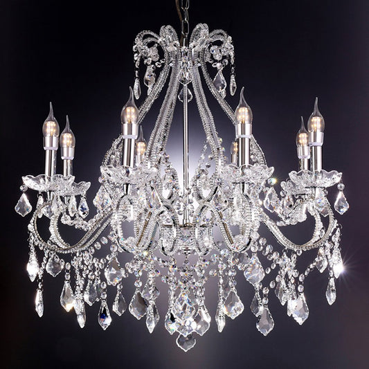 Candle Style Empire Eight Light Transparent Glass Led Ceiling Light HomeRoots