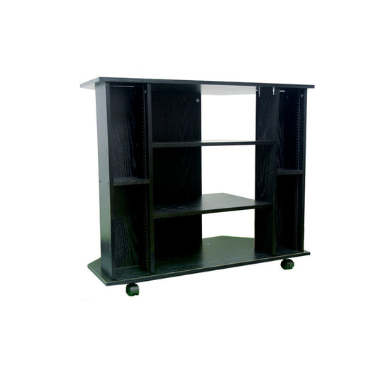 35" Black Open Shelving TV Stand HomeRoots