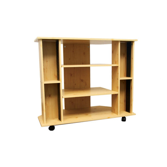 35" Wood Brown Open Shelving TV Stand HomeRoots