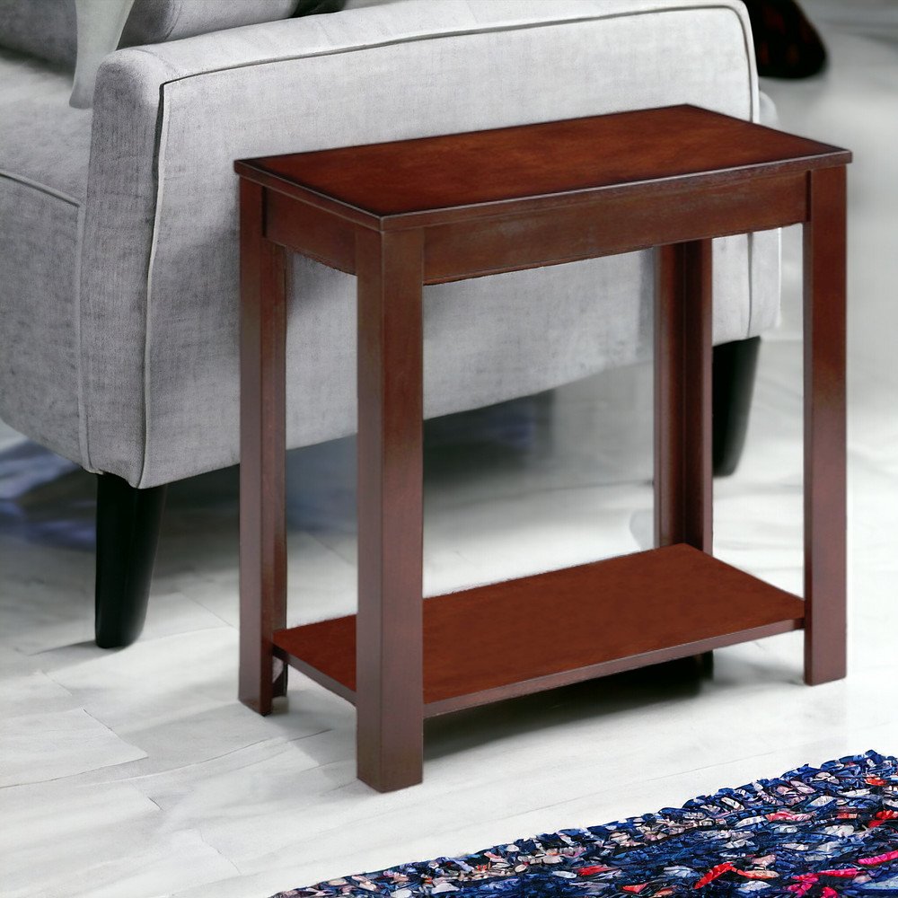 24" Brown End Table With Shelf HomeRoots