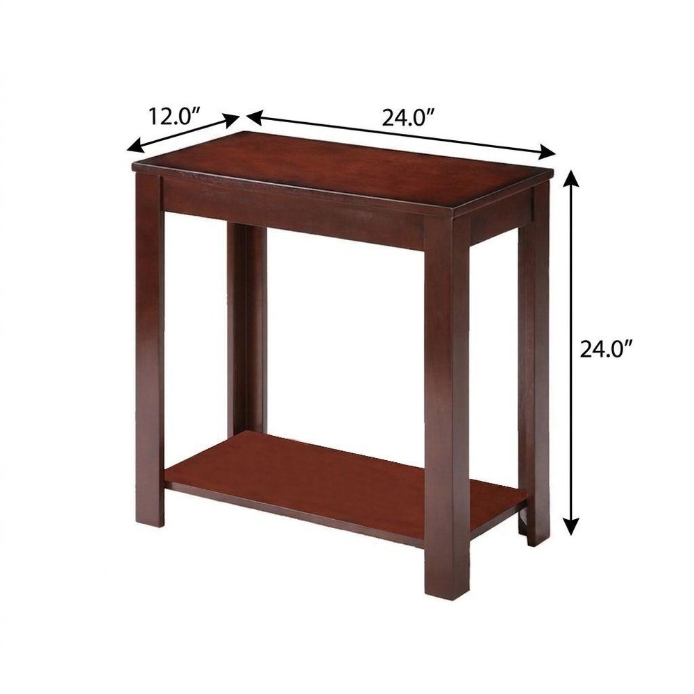 24" Brown End Table With Shelf HomeRoots