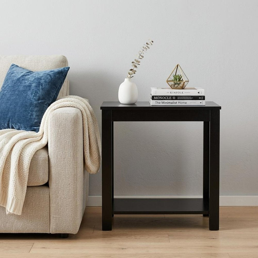 24" Black End Table With Shelf HomeRoots