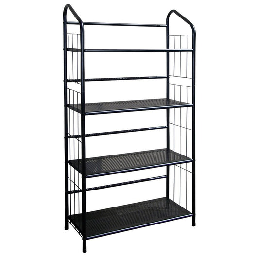 49" Black Metal Four Tier Bookcase
