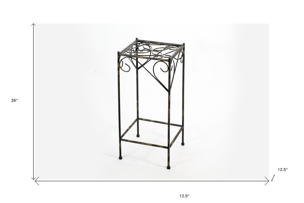 26" Black And Gold Metal Garden Accents Accessories HomeRoots