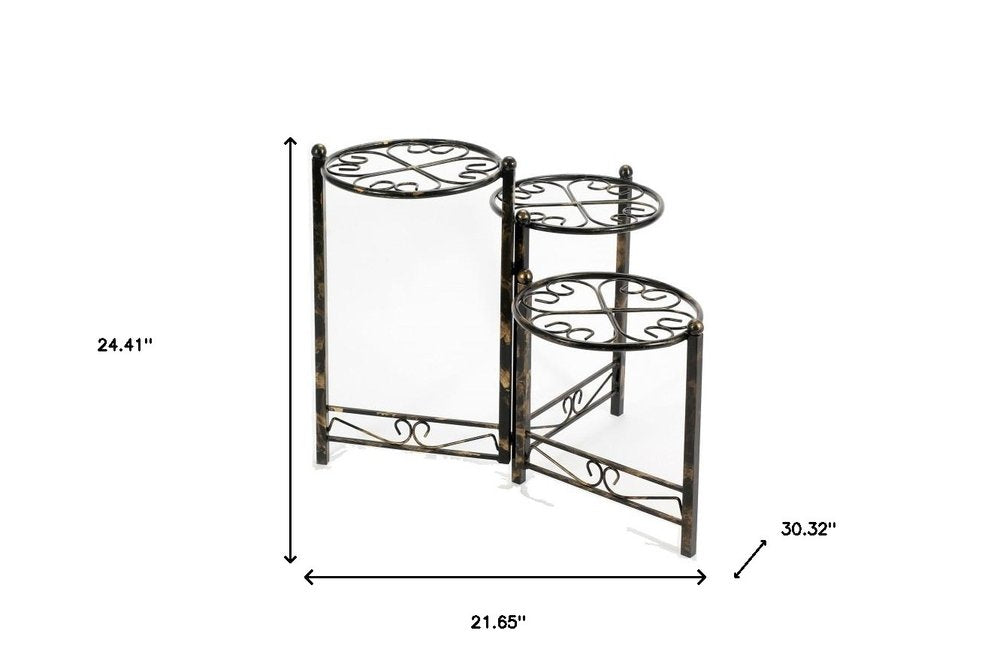 24" Black And Gold Metal Garden Accents Accessories HomeRoots