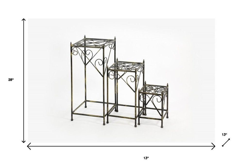 28" Black And Gold Metal Garden Accents Accessories HomeRoots