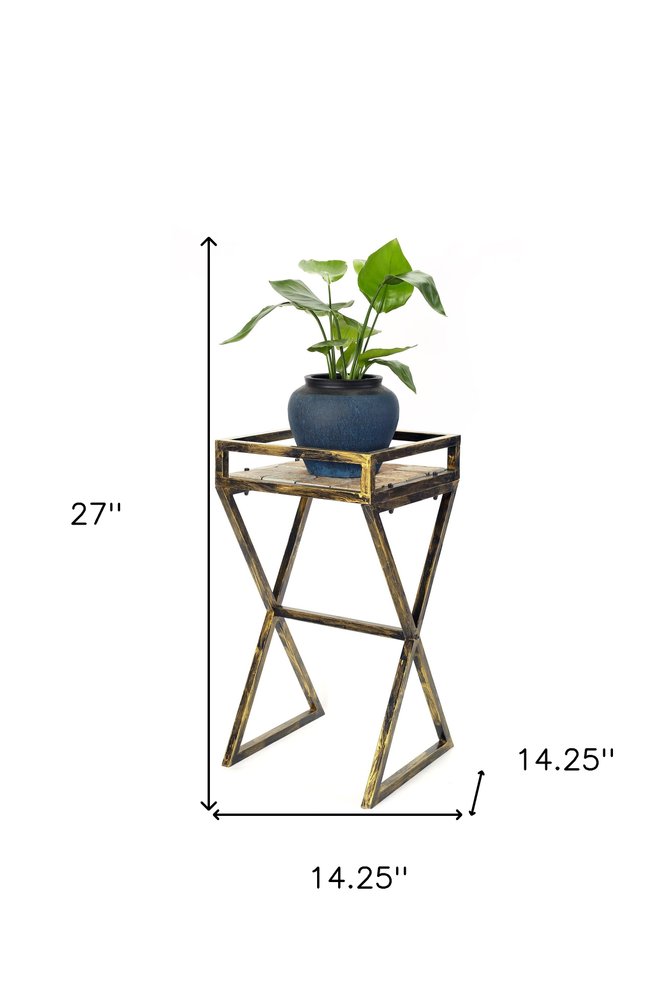 27" Black And Gold Metal Garden Accents Accessories HomeRoots