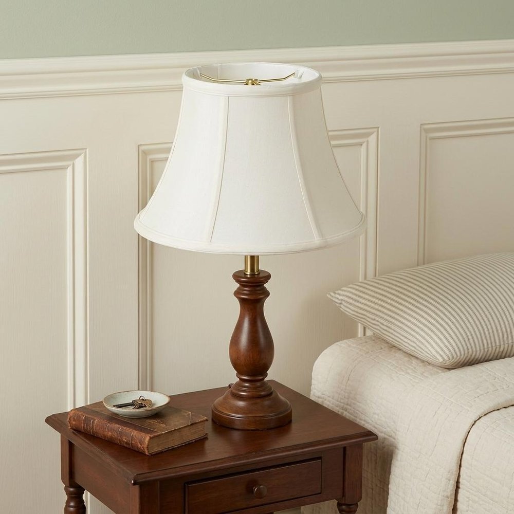 White Monay Shantung Silk Drum Lamp Shade HomeRoots