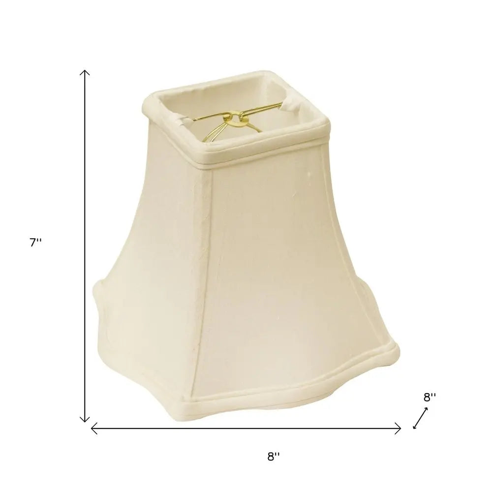 White Monay Shantung Silk Square Lamp Shade HomeRoots
