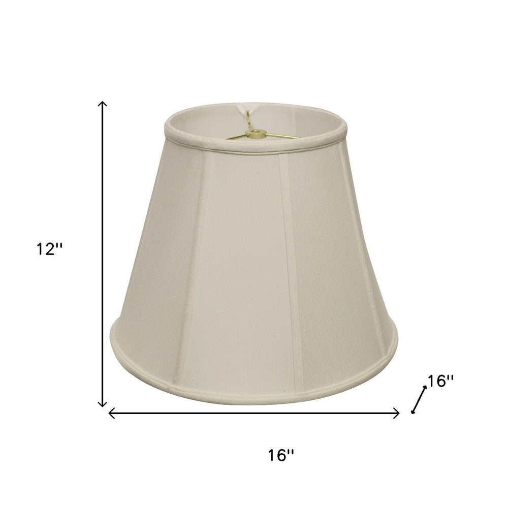 16" White Slanted Empire Monay Shantung Lampshade HomeRoots