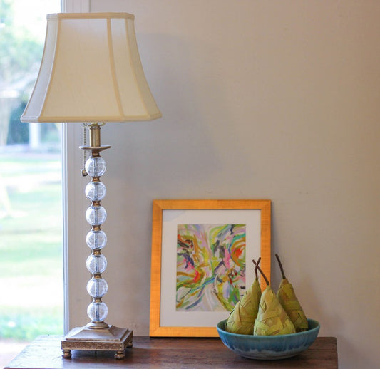 Ivory Monay Shantung Silk Square Lamp Shade HomeRoots