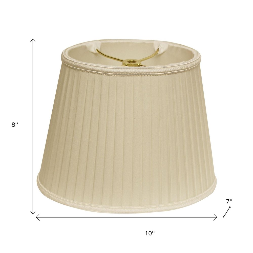 Ivory Shantung Silk Pleated Oval Lamp Shade HomeRoots