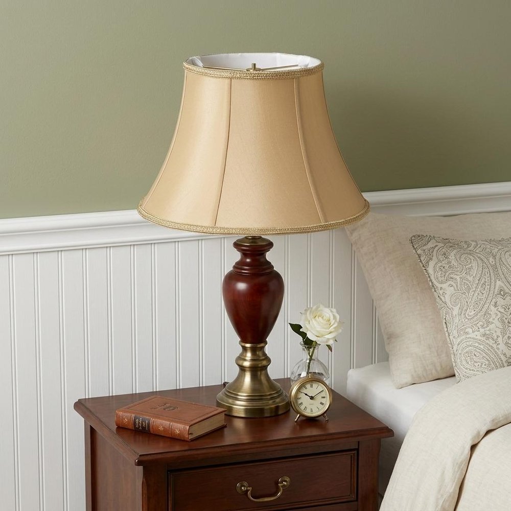 Gold Shantung Silk Oval Lamp Shade HomeRoots