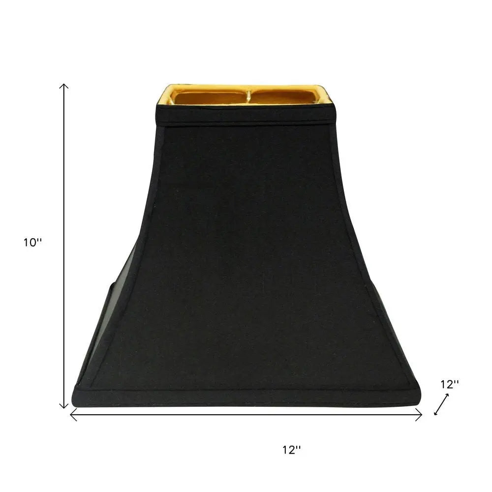 Black Shantung Silk Square Lamp Shade HomeRoots