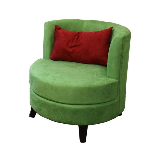 32" Green and Black Microfiber Side Chair And Toss Pillow HomeRoots