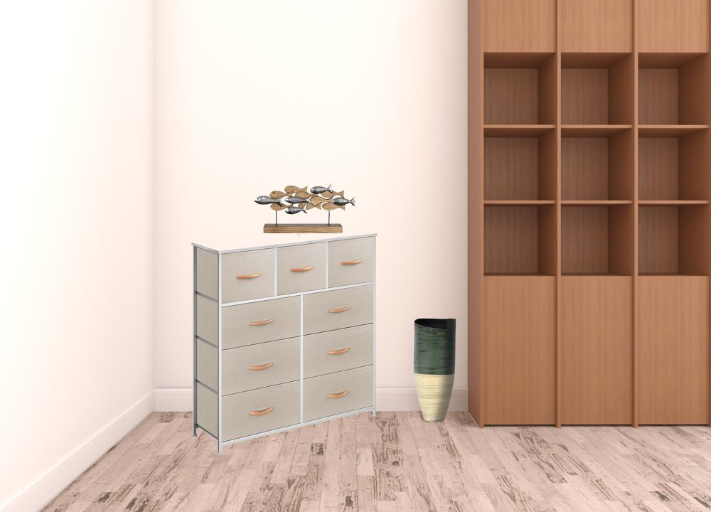 39" White Square Accent Chest With Nine Drawers HomeRoots