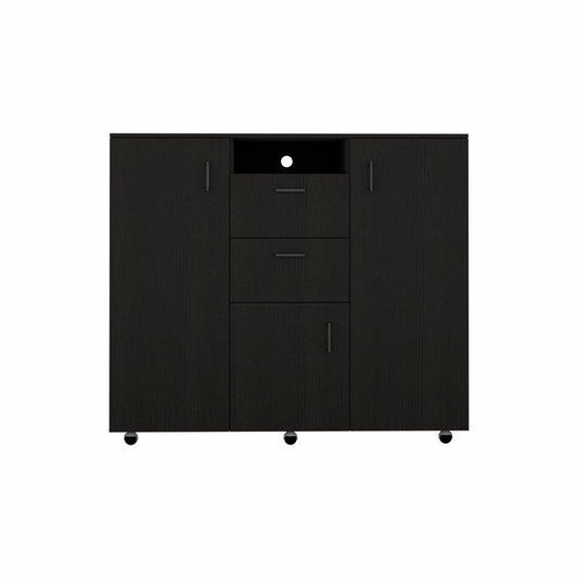 55" Black Two Drawer Dresser HomeRoots