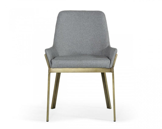 Gray Antique Brass Dining Chair HomeRoots