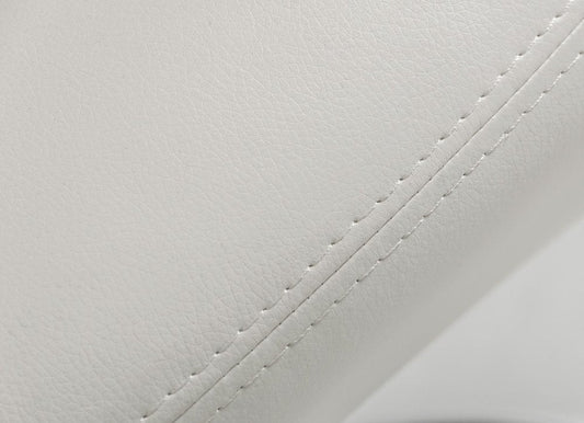 Set of Two White and Silver Upholstered Faux Leather Dining Side Chairs HomeRoots