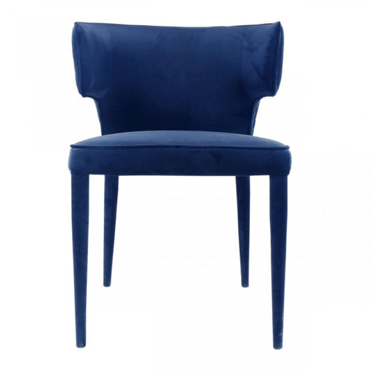 Blue Upholstered Velvet Wing Back Dining Arm Chair HomeRoots