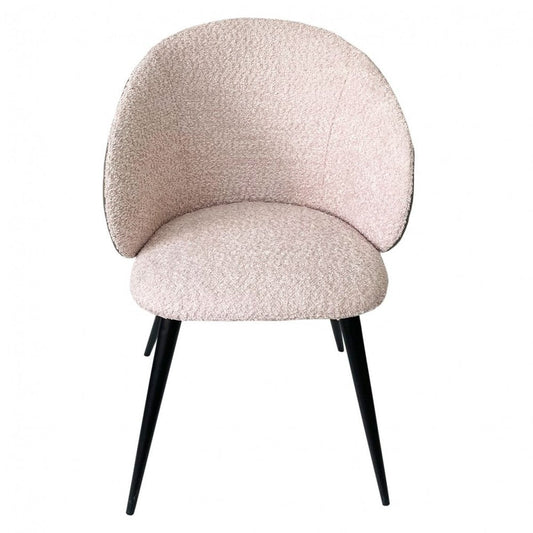 Cream and Black Upholstered Fabric Wing Back Dining Arm Chair HomeRoots