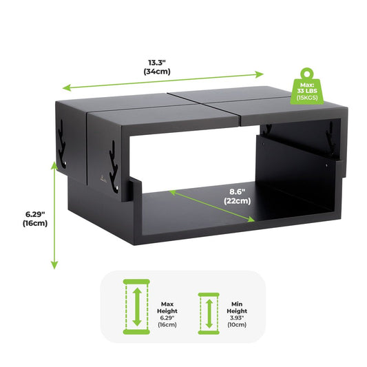 Black Adjustable Five Level Ergonomic Monitor Stand HomeRoots