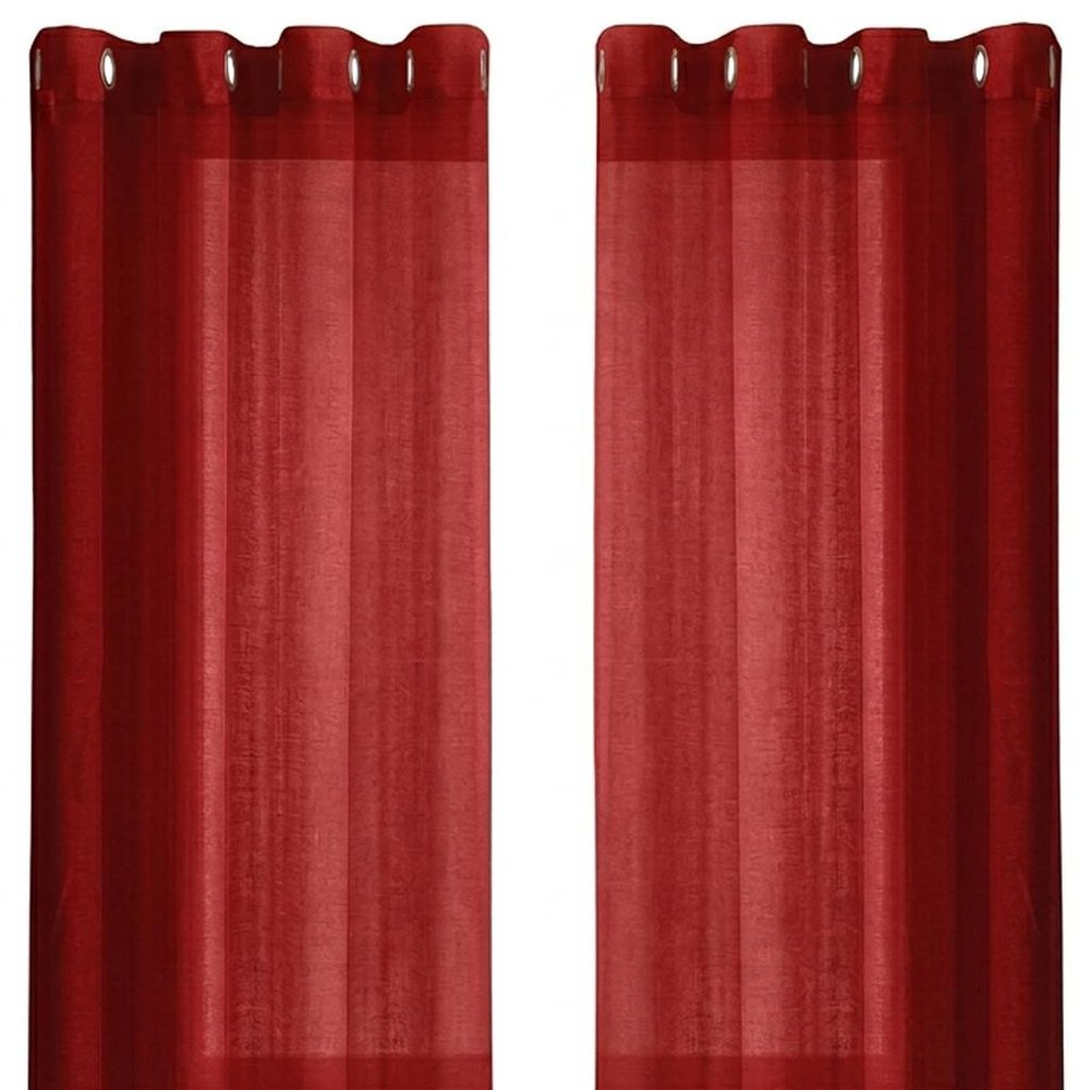 Set of Two 84" Red Solid Modern Window Panels HomeRoots