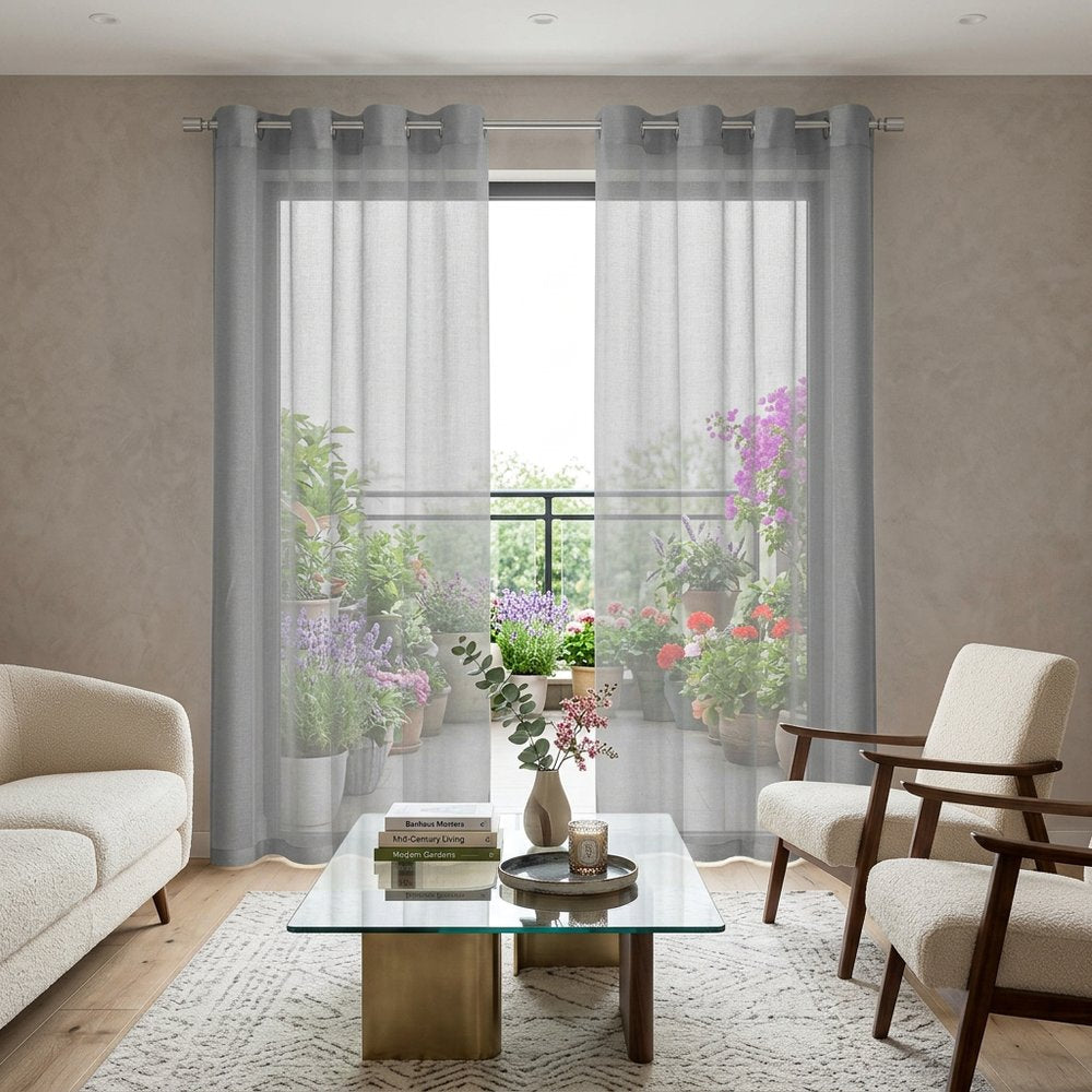 Set of Two 84" Silver Solid Modern Window Panels HomeRoots