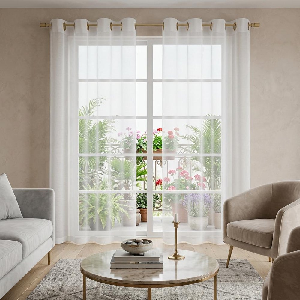 Set of Two 84" White Solid Modern Window Panels HomeRoots