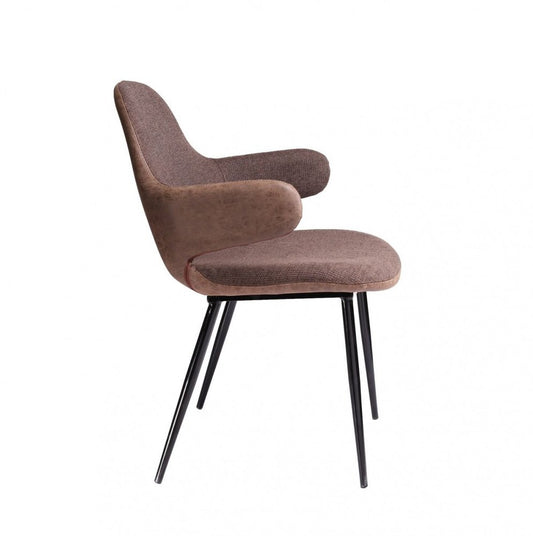 23" Brown And Black Upholstered Arm Chair HomeRoots