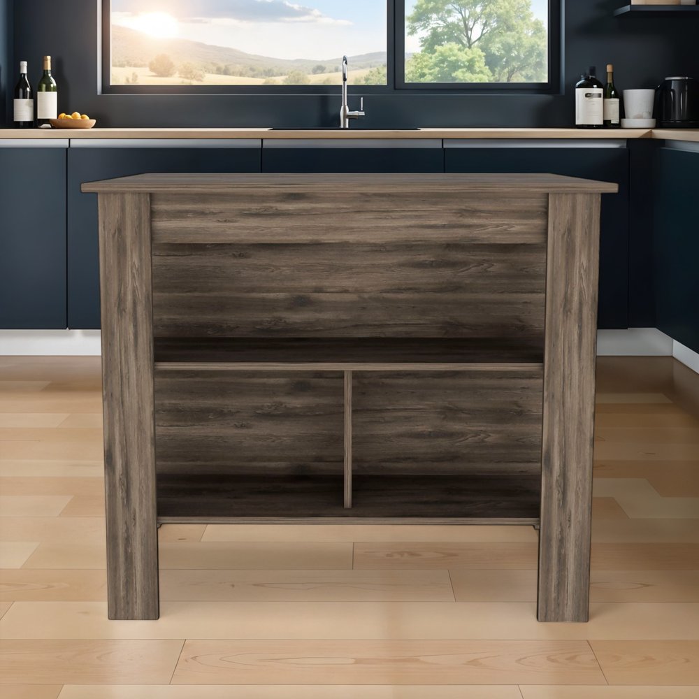 Brown 41" Kitchen Island With Storage HomeRoots