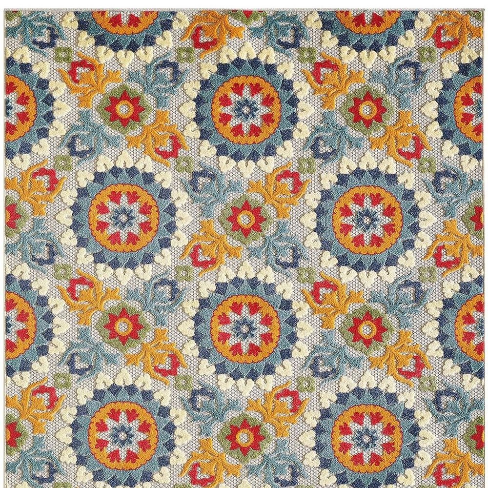2' X 4' Orange And Ivory Moroccan Stain Resistant Indoor Outdoor Area Rug HomeRoots