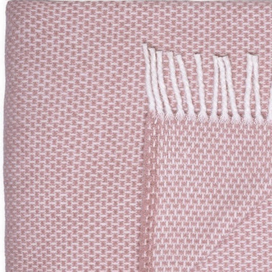 Soft Dusty Rose Links Pattern Throw Blanket HomeRoots