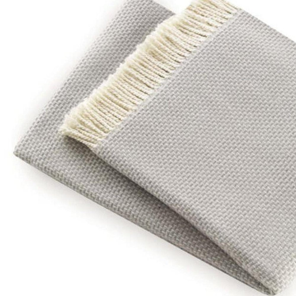 Soft Light Gray Links Pattern Throw Blanket HomeRoots