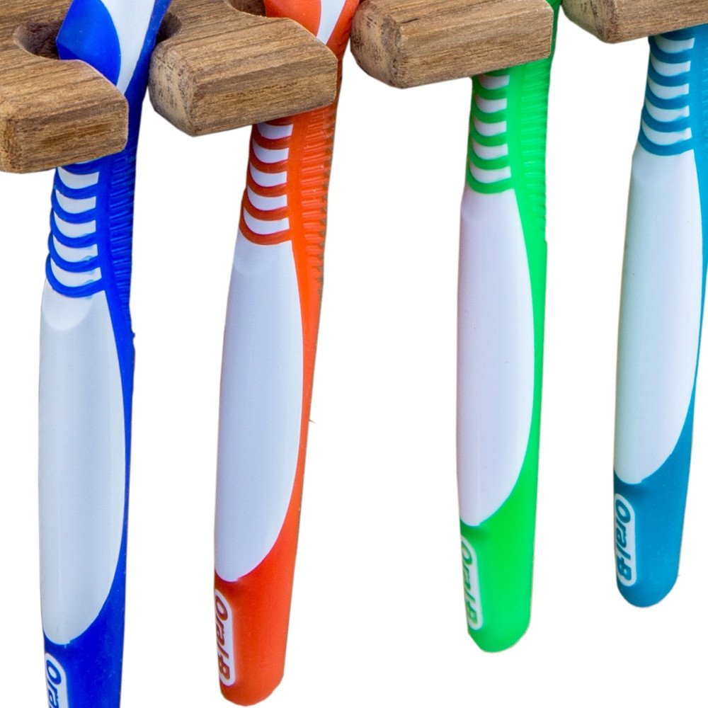 Traditional Solid Teak Wall Mount Toothbrush Holder HomeRoots