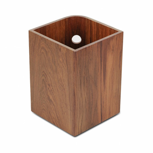 Designer Genuine Teak Waste Basket HomeRoots