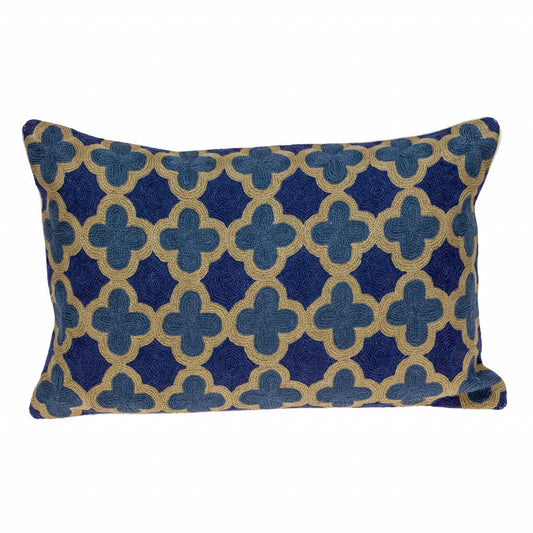 12" X 20" Blue Cotton Throw Pillow FurniFindUSA