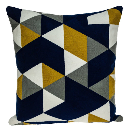 20" Blue and White Cotton Throw Pillow 6.0" (L) x 20.0" (W) x 20.0" (H) FurniFindUSA