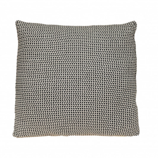 20" x 20" Black and Beige Woven Square Accent Throw Pillow FurniFindUSA