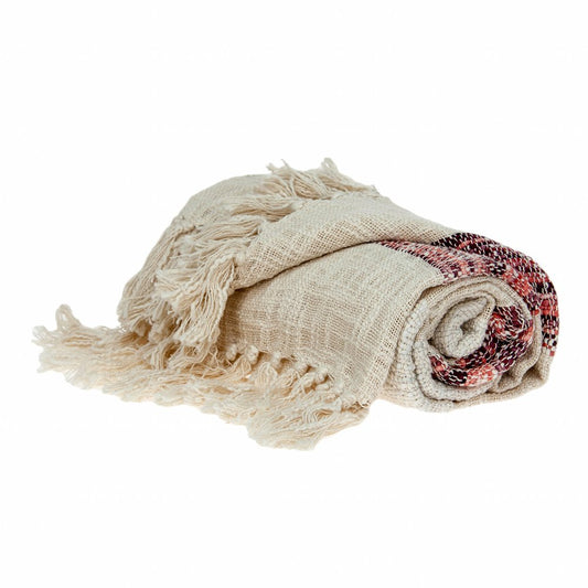 Beige and Shades of Pink Strips Woven Handloom Throw Blanket HomeRoots