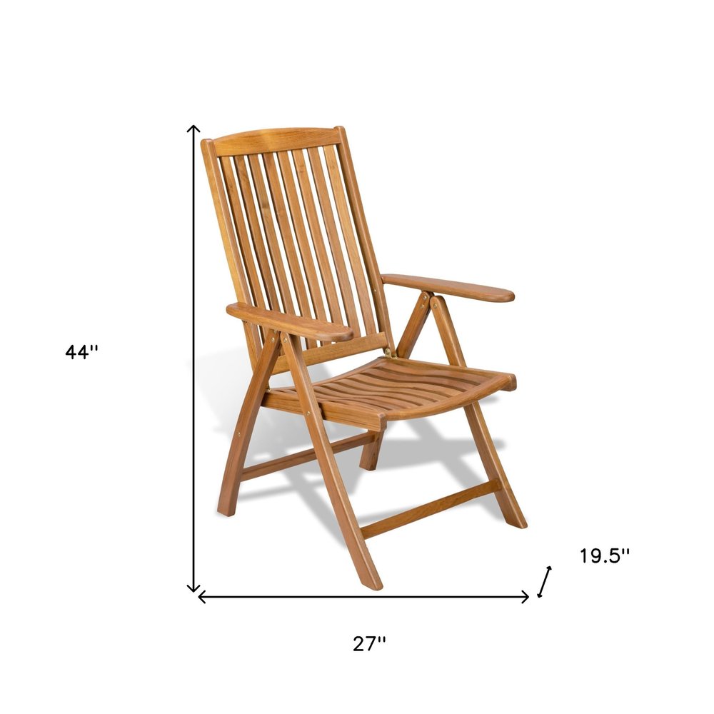 27" Brown Solid Wood Indoor Outdoor Arm Chair HomeRoots