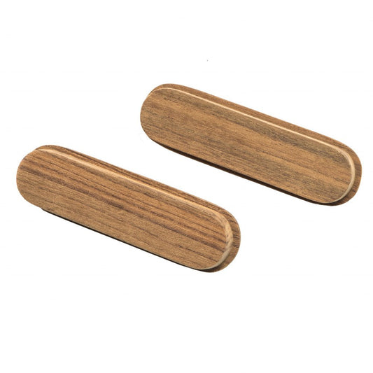 Set of Two Brown Teak Wood Drawer Pull Knobs HomeRoots