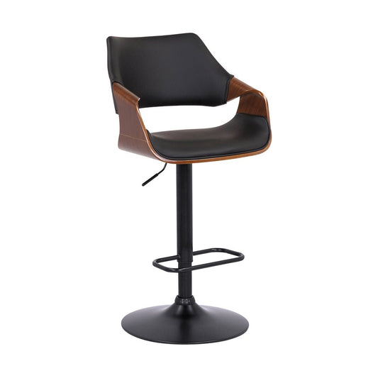 Black Fabric And Iron Adjustable Height Swivel Bar Chair HomeRoots
